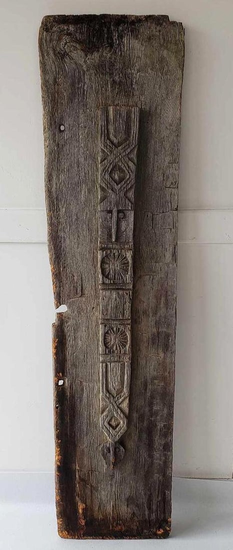 LARGE VINTAGE CARVED WOOD WEST AFRICAN DOGON TRIBE PILLAR / PANEL (1 of 12)