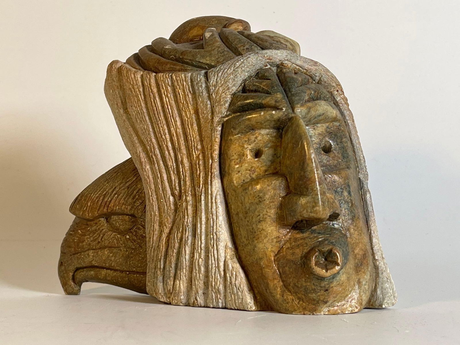 FIRST NATIONS SOAPSTONE SCULPTURE, SIGNED CLEVELAND SANDY (1949-2015) (1 of 7)