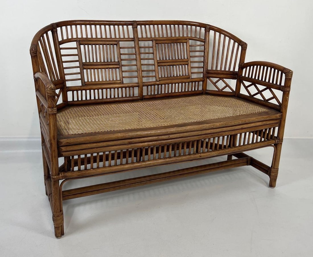 VINTAGE BRIGHTON PAVILLION / CHINESE CHIPPENDALE STYLE BAMBOO SETTEE (1 of 10)