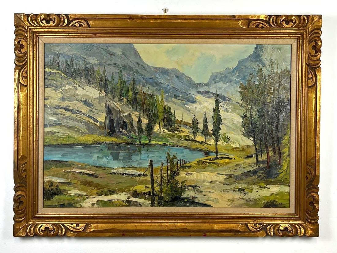 LAARHOVEN SIGNED ON VERSO LARGE AMERICAN WEST IMPRESSIONIST LANDSCAPE PAINTING (1 of 8)