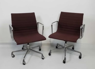 PAIR OF CHARLES & RAY EAMES FOR HERMAN MILLER ALUMINUM GROUP MANAGEMENT CHAIRS