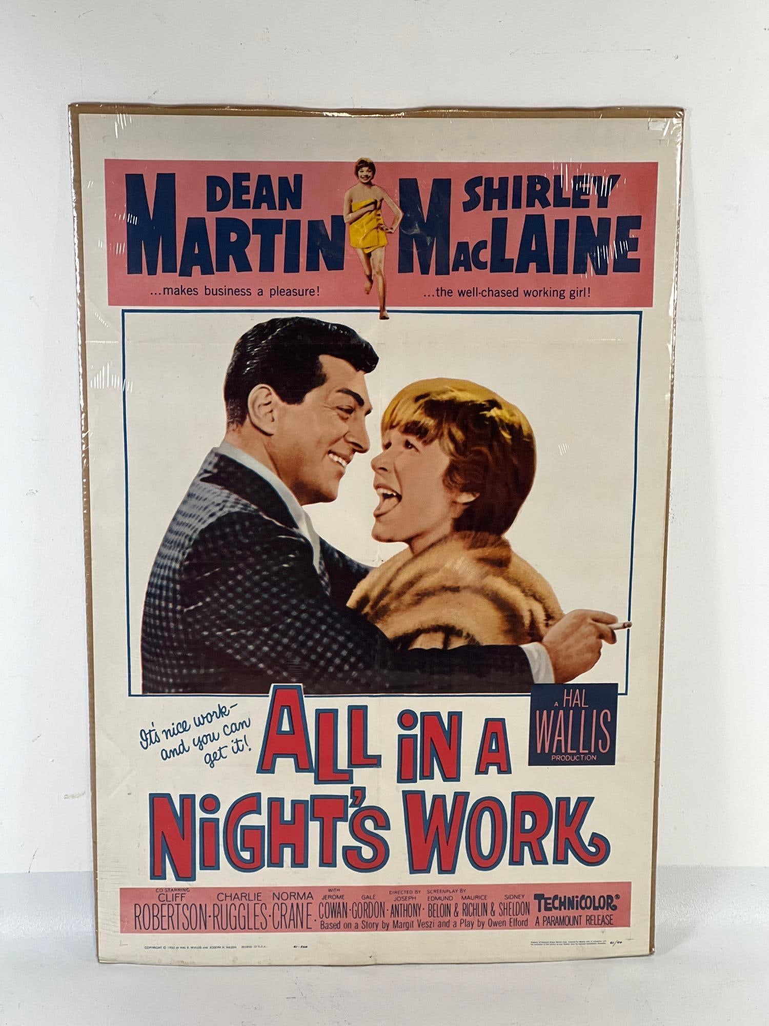 VINTAGE ORIGINAL "ALL IN A NIGHTS WORK" MOVIE POSTER (1961) (1 of 4)