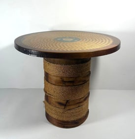 VINTAGE NAUTICAL ROPE TABLE WITH SHELL DESIGN