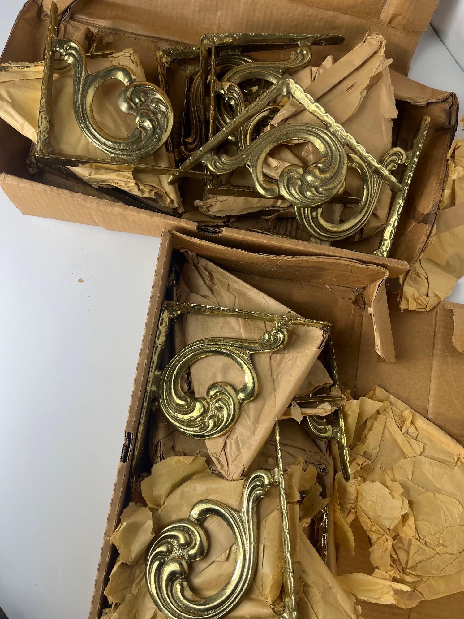DISCOVERY LOT: TWO BOXES OF BRASS BRACKETS HARDWARE (1 of 5)