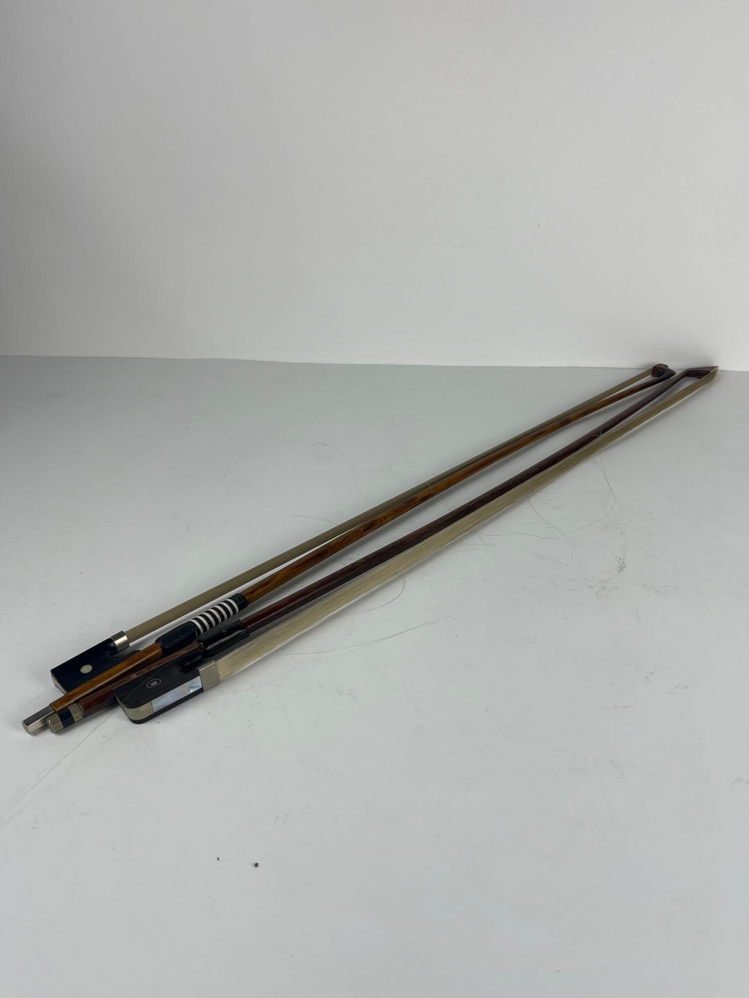 VALUE LOT: ONE RODERICH PAESOLD CELLO BOW & ONE GOLDEN STRAD VIOLIN BOW (1 of 3)