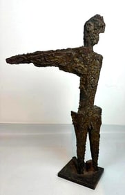 BRONZE BRUTALIST SCULPTURE WITH ANATOMICAL DETAIL