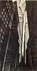 ARNOLD RONNEBECK LITHOGRAPH "WALL STREET" - SIGNED