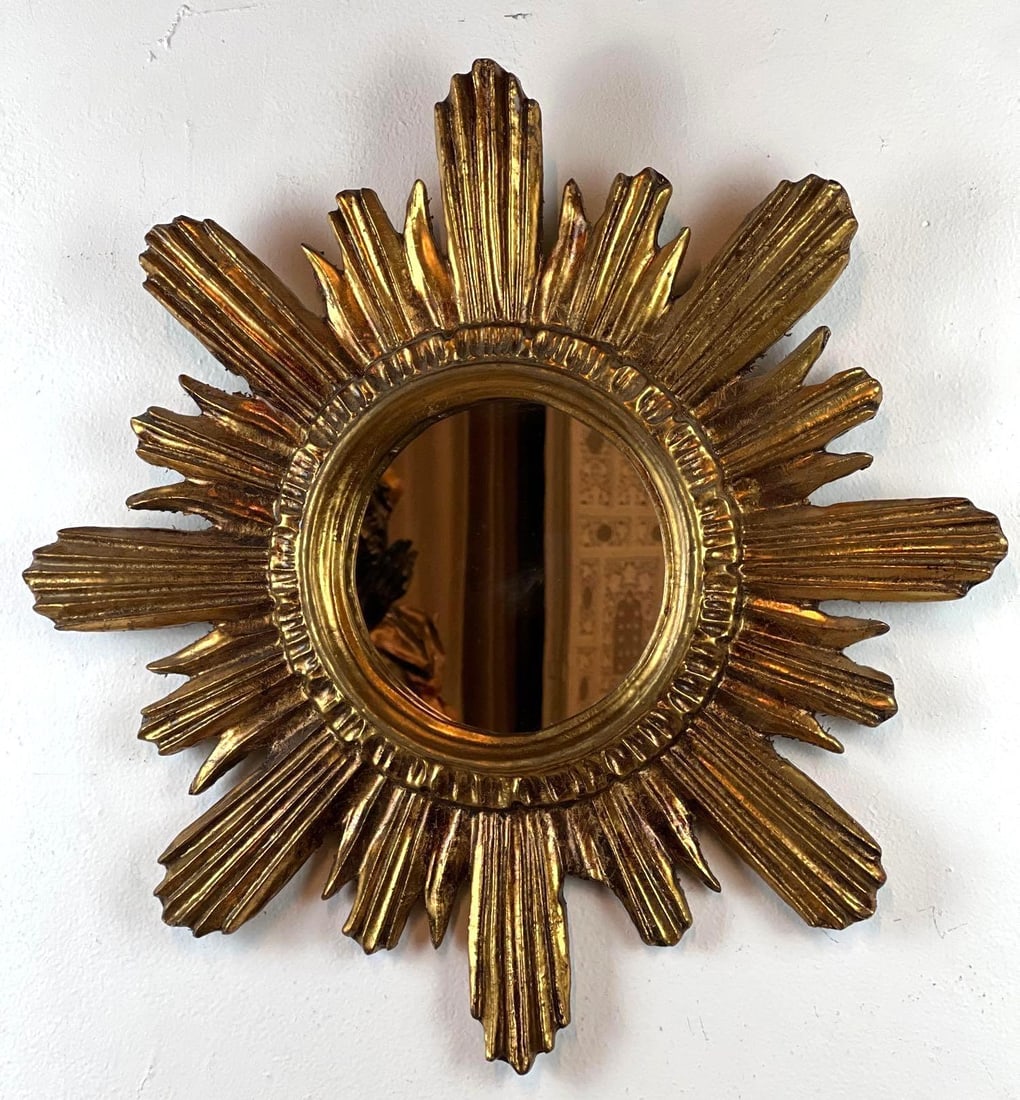 ANTIQUE HANDMADE ITALIAN GILT SUN-FORM MIRROR (1 of 6)