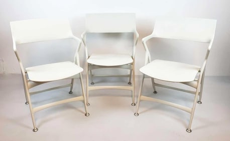 GROUP OF THREE WHITE KARTELL "DOLLY" FOLDING CHAIRS