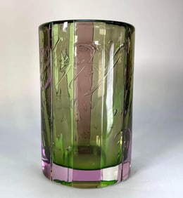 RARE ORREFORS STRIPED VASE SIGNED AND NUMBERED MARTTI RYTKONEN
