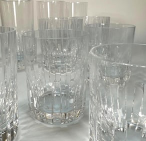 SET OF 19 BACCARAT ROTARY AND HARMONIE PATTERN BAR GLASSES