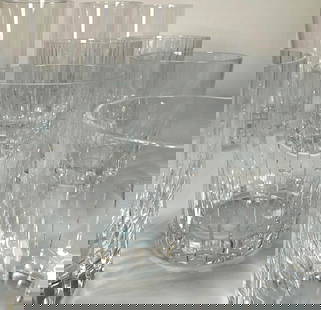 SET OF 19 BACCARAT ROTARY AND HARMONIE PATTERN BAR GLASSES: From the living estate of Joseph Rodano: Baccarat, France assortment of crystal bar glasses.  Maker: Baccarat France  Dimensions: Rotary pattern: 6 x 5.5&#34; x 2.75&#34; dia Harmonie pattern: 4 x 4&#