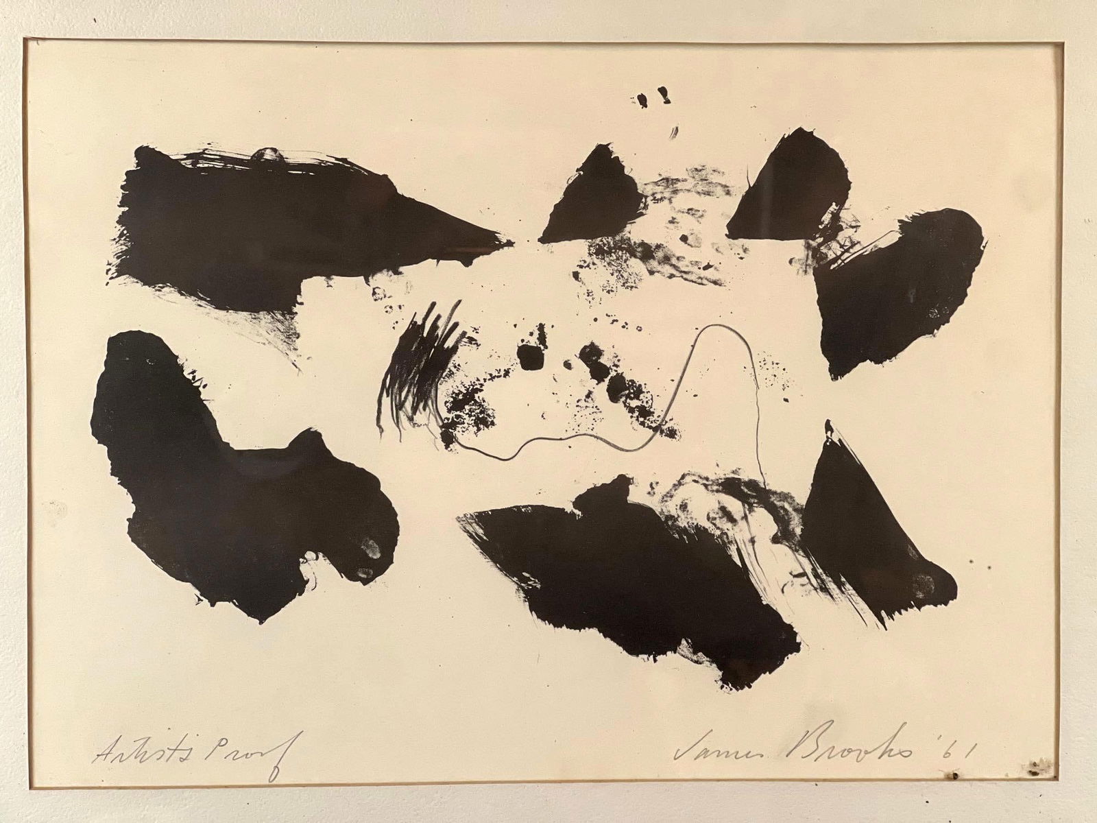 JAMES BROOKS LITHOGRAPH, PENCIL SIGNED DATED 1961, ARTIST'S PROOF (1 of 8)