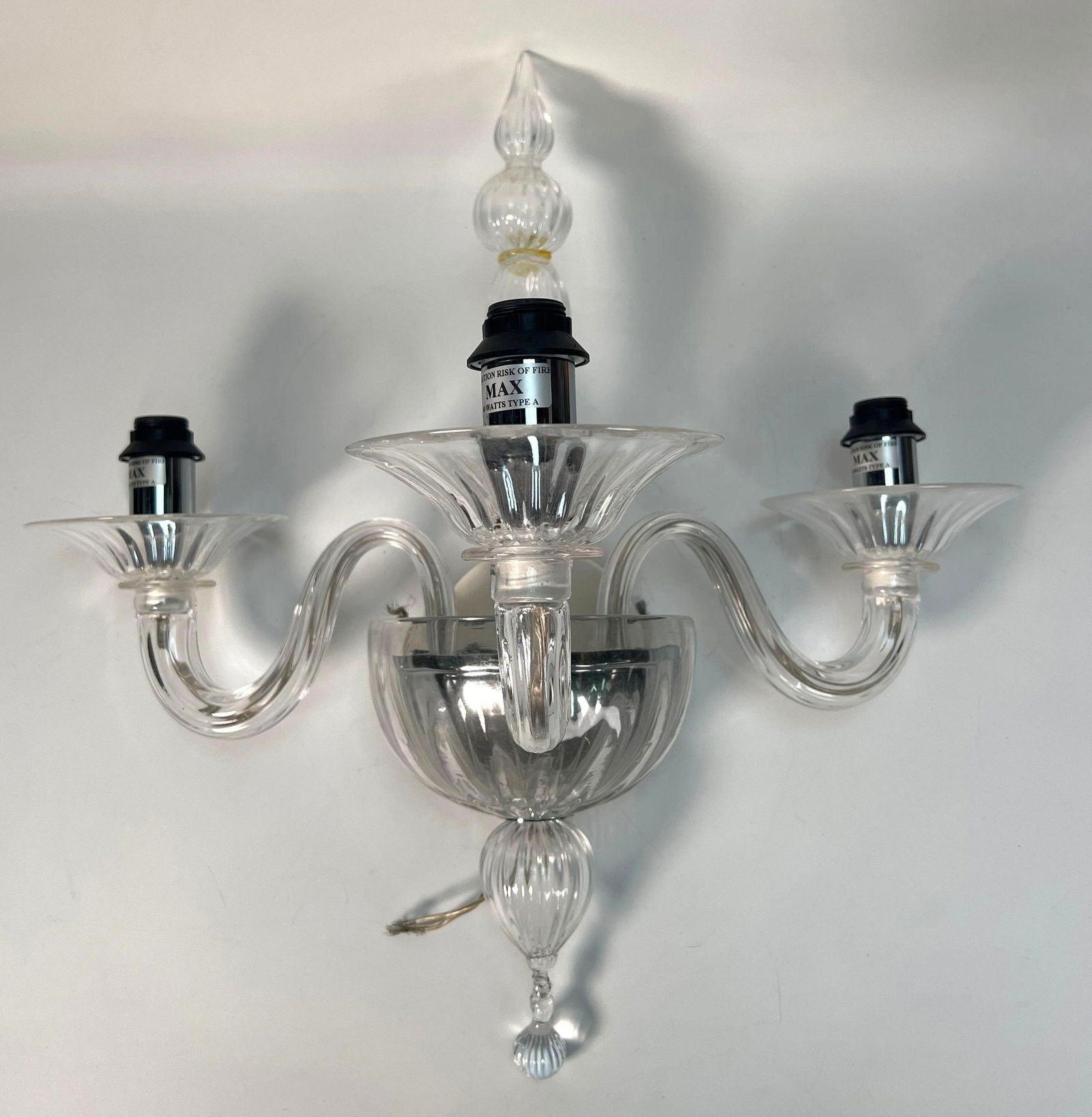 VINTAGE MURANO ART GLASS THREE-LIGHT SCONCE (1 of 10)