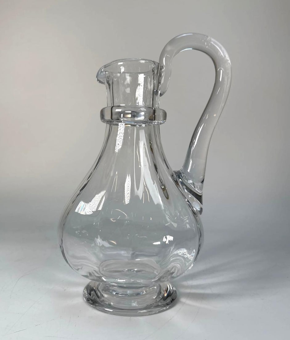 VINTAGE ST. LOUIS CRYSTAL BLOWN GLASS CLARET PITCHER (1 of 7)
