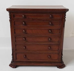 ANTIQUE 19TH CENTURY WELLINGTON CHEST OF DRAWERS