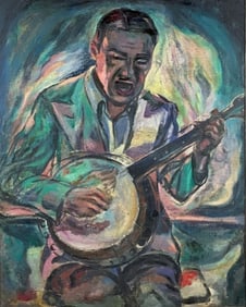 JOHN MUIR OIL PAINTING “SINGING BANJOIST"