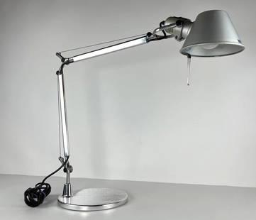 ARTEMIDE TOLOMEO TASK LAMP MADE IN ITALY (2 of 2): Artemide Tolomeo Chrome Desk Lamp - Made in Italy Dimensions: 40” Fully extended Maker: Artemide Notes: Although care is taken to photograph and describe the item, absence of a condition report