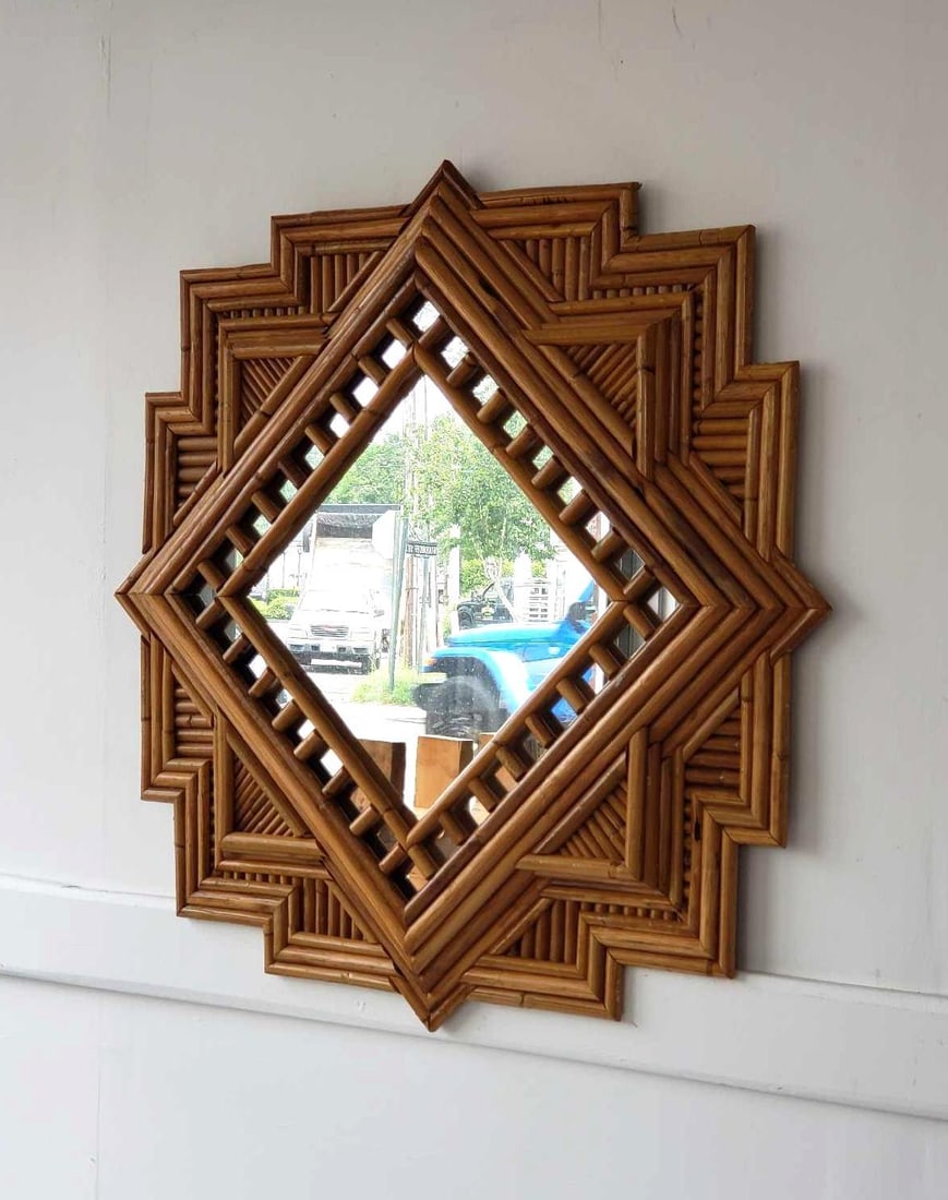 VIVAI DEL SUD MID-CENTURY RATTAN MIRROR (1 of 13)