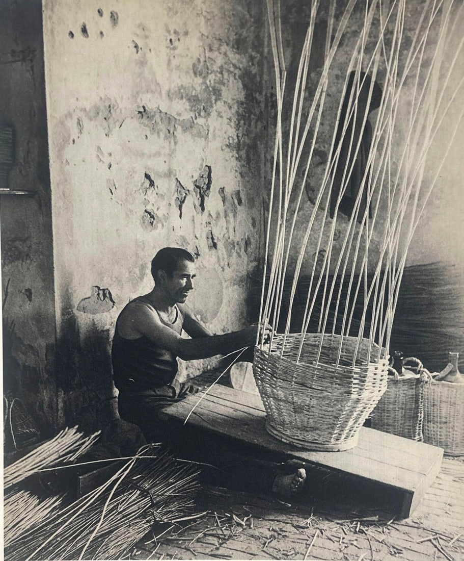 WILLY RONIS, BASKET WEAVING, SHEET-FED GRAVURE, 1947 FRANCE (1 of 5)
