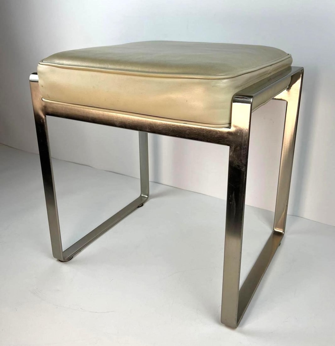VINTAGE FLEXFORM MEDA ITALIA STOOL, LEATHER AND CHROME | MADE IN ITALY (1 of 10)