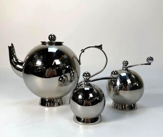 NICK MUNRO SPHERES COLLECTION TEA INFUSER & SALT & PEPPER MILLS