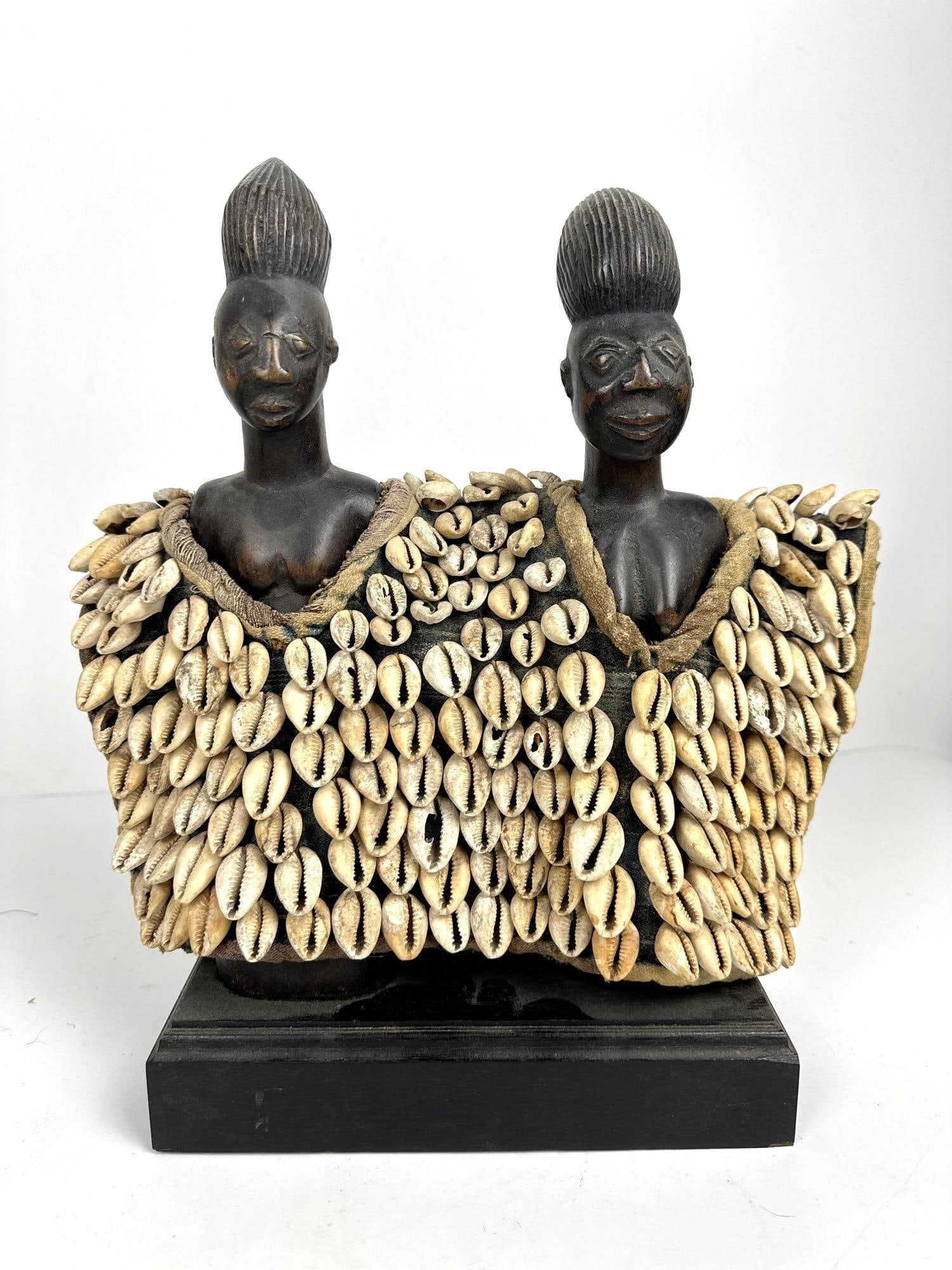 OBEJI WEDDING DOLLS WEARING COWRIE SHELLS,  LIKELY NIGERIAN OR CAMEROON, AFRICA (1 of 10)