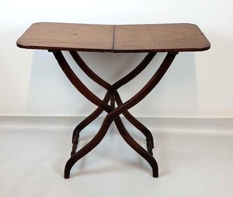 VERY RARE ANTIQUE ENGLISH WOODEN VICTORIAN GARDEN TENDING FOLDING TABLE