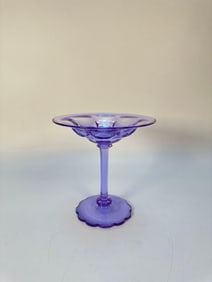 RARE STEUBEN PURPLE TO BLUE ALEXANDRITE / NEODYMIUM GLASS COMPOTE