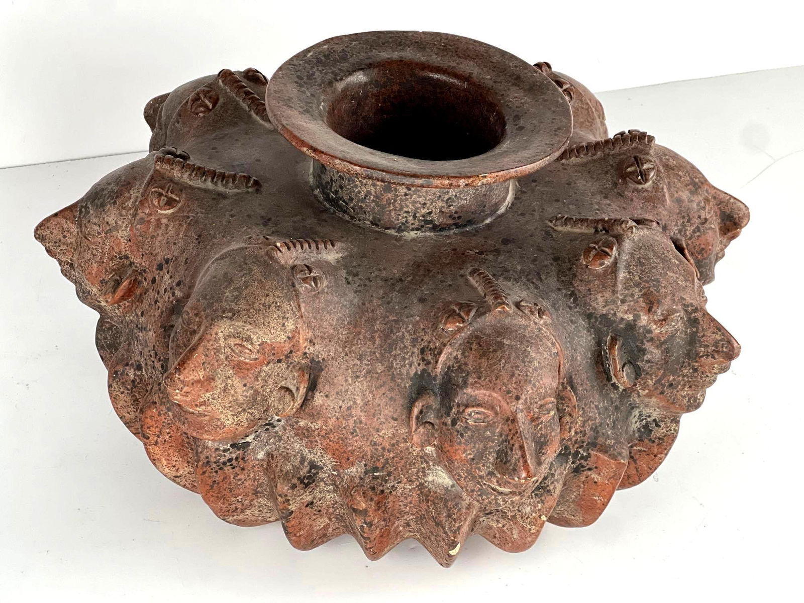 CLAY POTTERY VESSEL PERPETUAL FACE DESIGN (1 of 11)