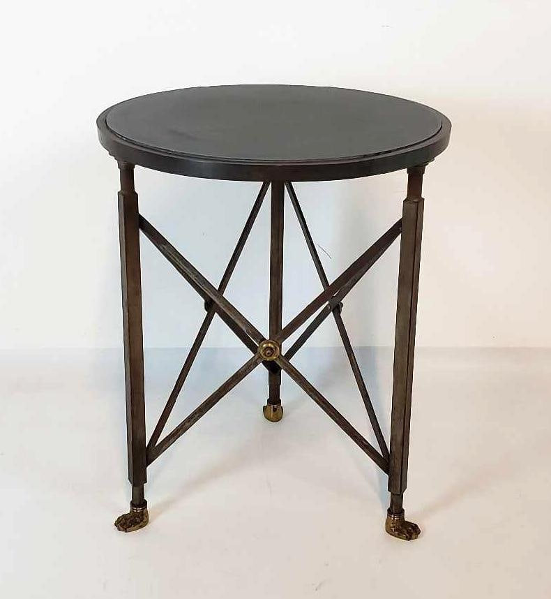 DIRECTOIRE STYLE BRONZE MOUNTED STEEL SLATE TOP GUERIDON TABLE (1 of 12)