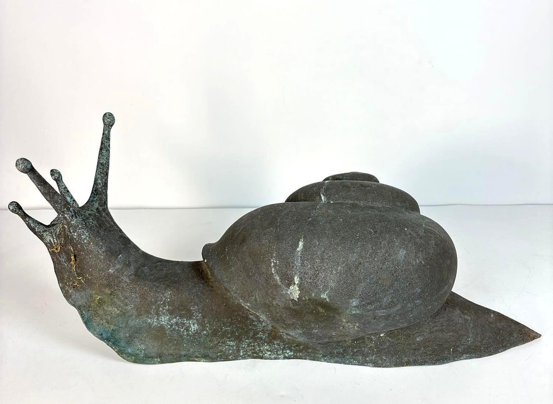 LARGE CAST COPPER SNAIL OUTDOOR SCULPTURE (1 of 7)