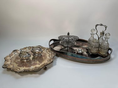 VALUE LOT: ANTIQUE SILVERPLATE CRUET SET COLLECTION INCLUDING GORHAM & SHEFFIELD
