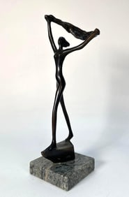 MIKLÓS BORSOS "BALATONI SZÉL" BRONZE SCULPTURE, SIGNED