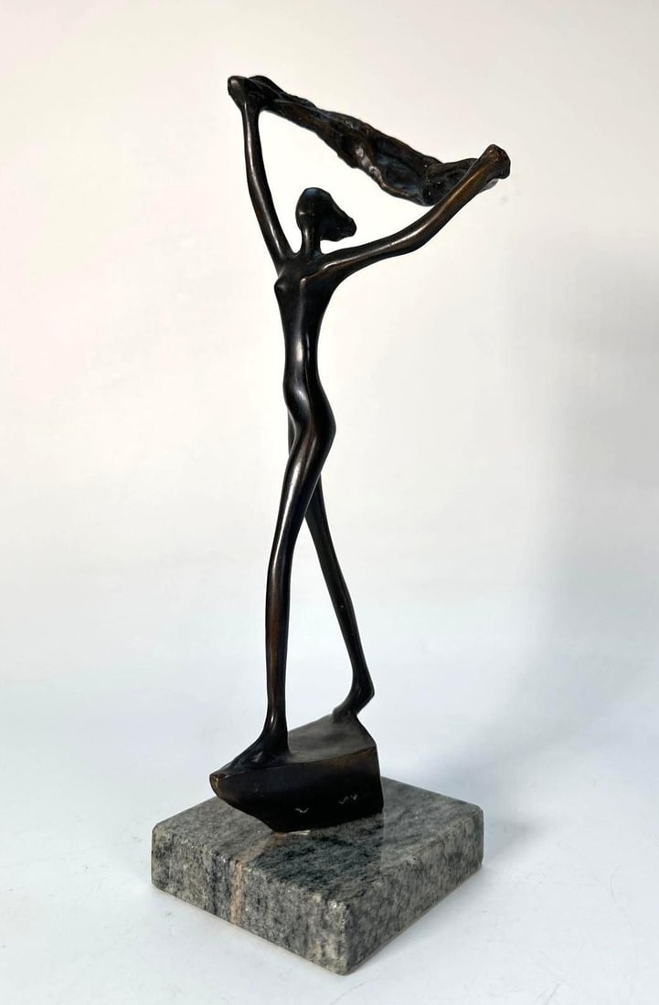 MIKLÓS BORSOS  "BALATONI SZÉL" BRONZE SCULPTURE, SIGNED (1 of 10)