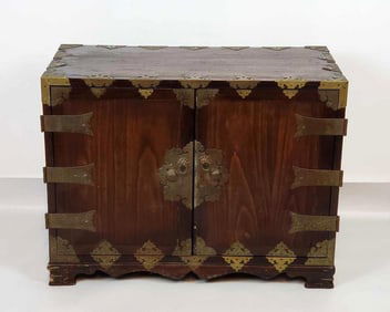 ANTIQUE ANGLO-INDIAN OR MIDDLE EASTERN HARDWOOD CABINET / CHEST