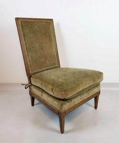 VINTAGE MATTALIANO FRANK #5 VELVET UPHOLSTERED SLIPPER CHAIR
