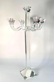LARGE CRYSTAL CANDELABRA IN THE STYLE OF BACCARAT