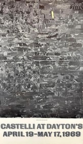 HANDSOMELY FRAMED CASTELLI AT DAYTON'S POSTER JASPER JOHNS TWO-FLAGS 1969