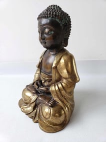 SEATED BRONZE SAKYAMUNI BUDDHA STATUE