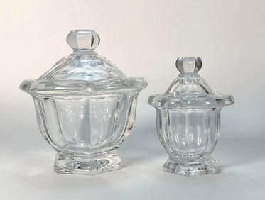 PAIR OF BACCARAT CRYSTAL MISSOURI PATTERN CANDY DISHES