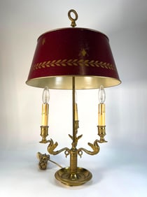 EMPIRE STYLE BOUILLOTTE LAMP WITH SWAN MOTIF