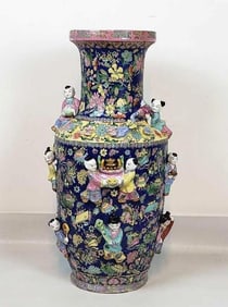 LARGE CHINESE PORCELAIN FAMILLE ROSE "CHILDREN AT PLAY"/"FERTILITY" VASE