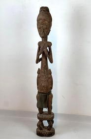 RARE DOUBLE SIDED CARVED AFRICAN STATUE