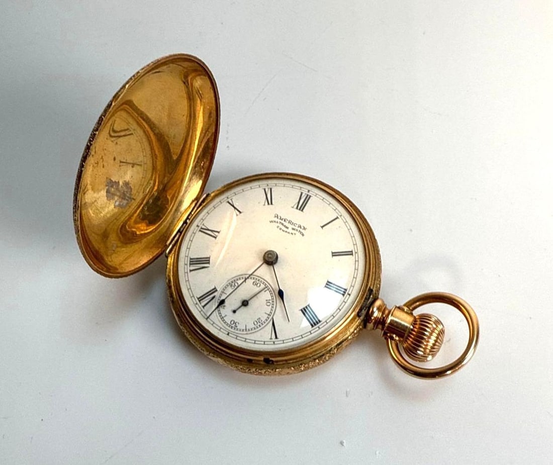 14K ROSE GOLD WALTHAM CO. POCKET WATCH (1 of 9)