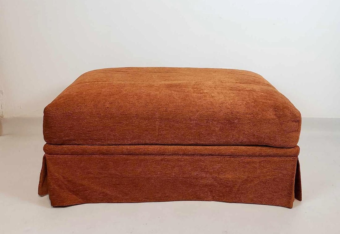 VINTAGE OVERSIZED SHEARED CHENILLE OTTOMAN (1 of 7)