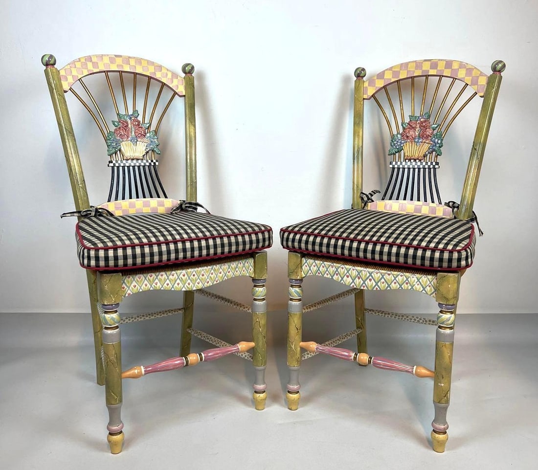 PAIR OF VINTAGE MACKENZIE-CHILDS CHAIRS (1 of 13)