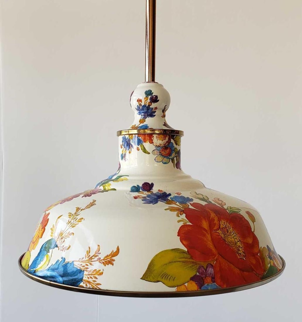 MACKENZIE-CHILDS 'FLOWER MARKET' PENDANT BARN LAMP (1 of 16)