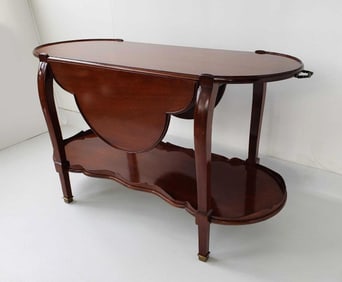 MID 20TH CENTURY REGENCY STYLE DROP LEAF TWO-TIER SERVING BUFFET