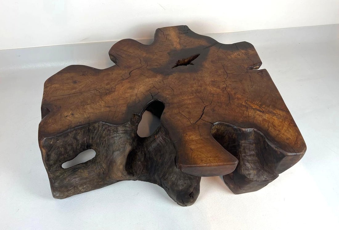 VINTAGE LIVE-EDGE HARDWOOD COFFEE TABLE (1 of 11)